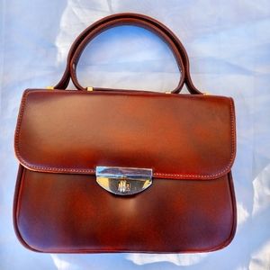 Made in Spain 100% Vinyl brown mini handbag